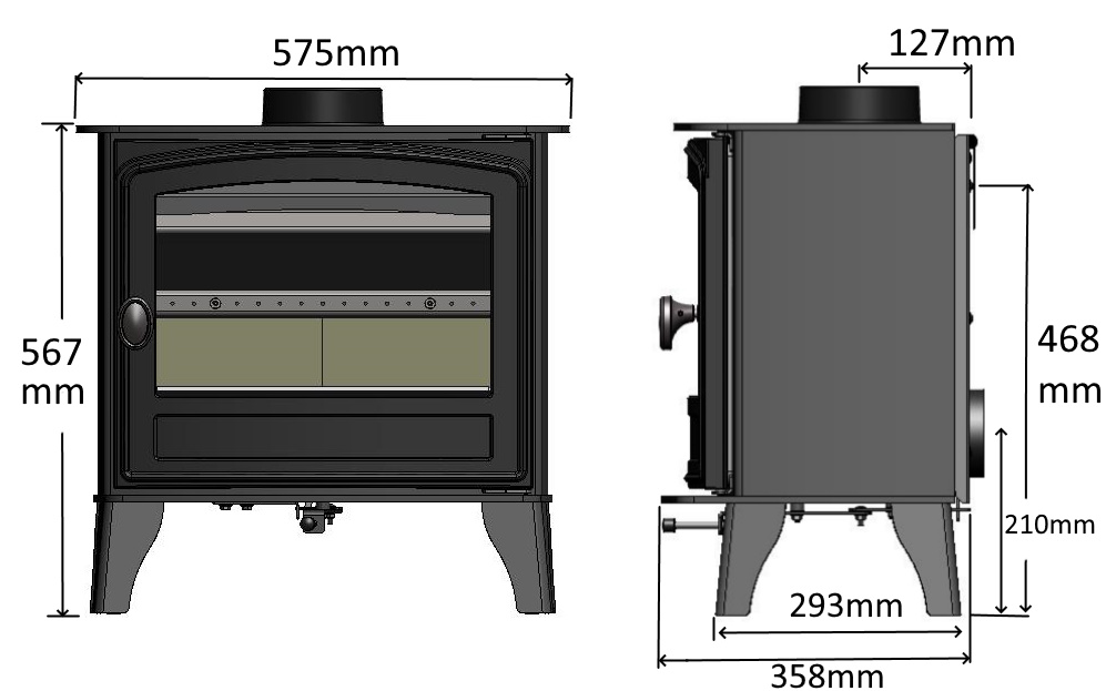 Herald 5 Slimline Eco, Single Door – Hunter Stoves